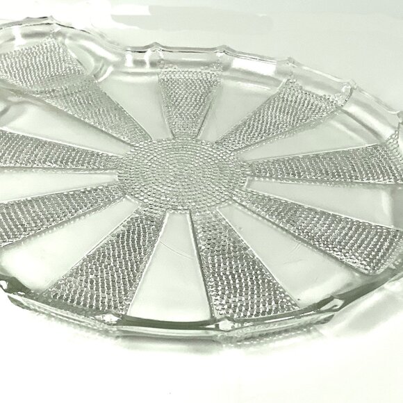 1950s Jeannette Dewdrop Clear Hostess Tray Luncheon Plate Television Snack Set - Picture 1 of 16
